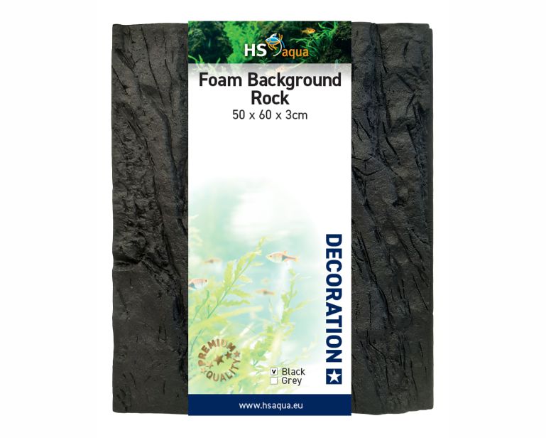 Hs Aqua Foam Background Rock Black 50X60 CM