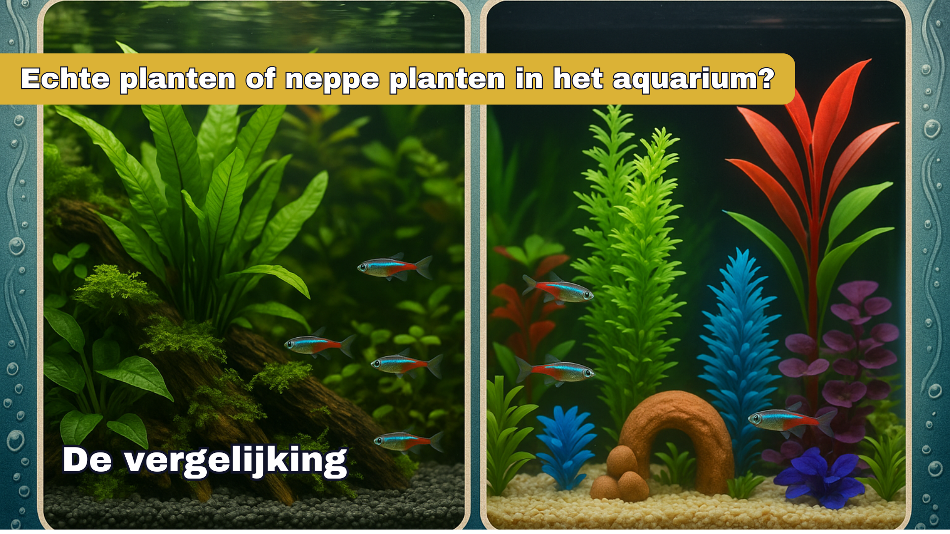 Echte planten of neppe kunst planten in het aquarium?