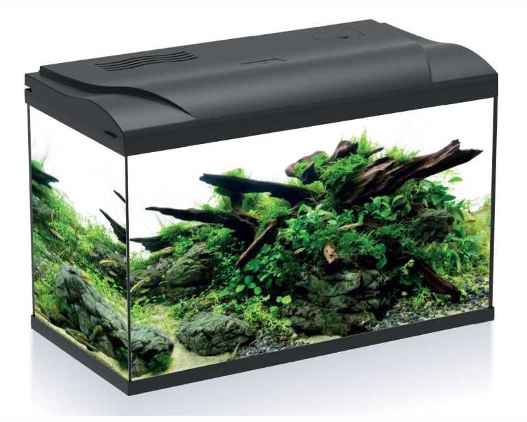 Hs Aqua Aquarium Platy 70 LED Zwart 59X31X39 CM