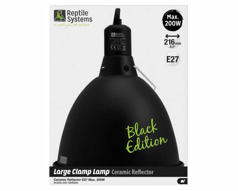 As Ceramic Reflector Clamp Lamp Zwart Large 216 MM/8,5"
